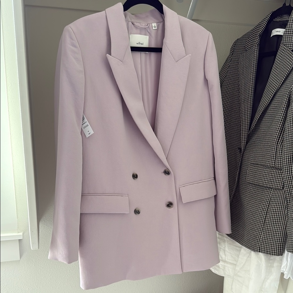 Aritzia Wilfred Lilac Double-Breasted Blazer Cherrelle NEW with tags attached